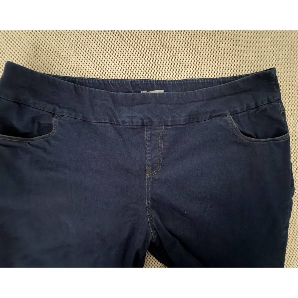 Woman Within Jeans Sz 28W Pull On Capri Crop Ankle Plus Size Stretch Wide Band‎